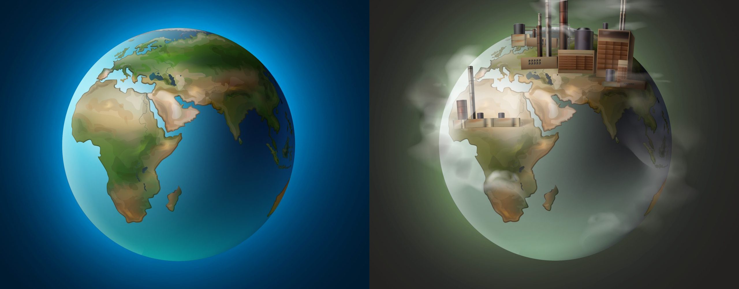 Vector illustration concept ecological clean planet against pollution environmental
